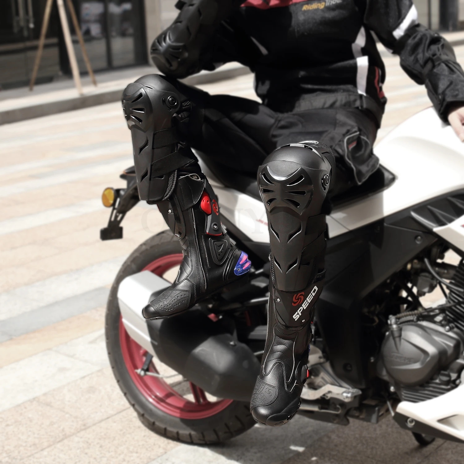 

4pcs Protective kneepad Motorcycle Knee pad Protector Sports Scooter Motor-Racing Guards Safety gears Race brace for Vespa honda