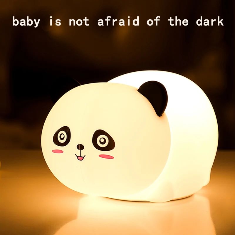 Силиконовый ночник в виде панды креативный подарок для спальни прикроватная