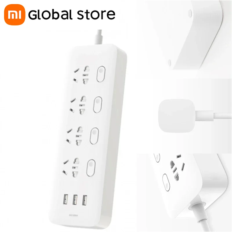 Оригинальная розетка Xiaomi Mi с 4 портами дополнительных переключателя управления 3