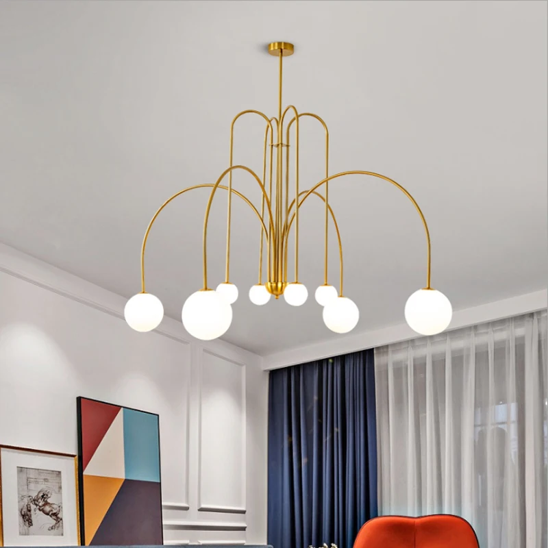 

Скандинавская люстра в стиле интернет-знаменитостей, креативная лампа для гостиной, столовой, спальни, простые подвесные светильники для с...