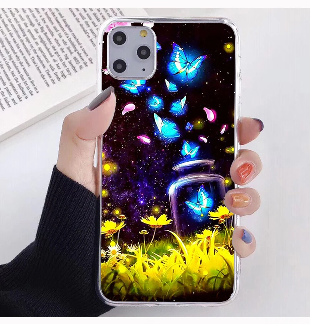 

PUNQZY Beautiful Scenery Cat Floral art Patterned Phone Case For Huawei P20 P30 PRO P10 Lite P9 P8 lite Soft TPU Silicone Cover