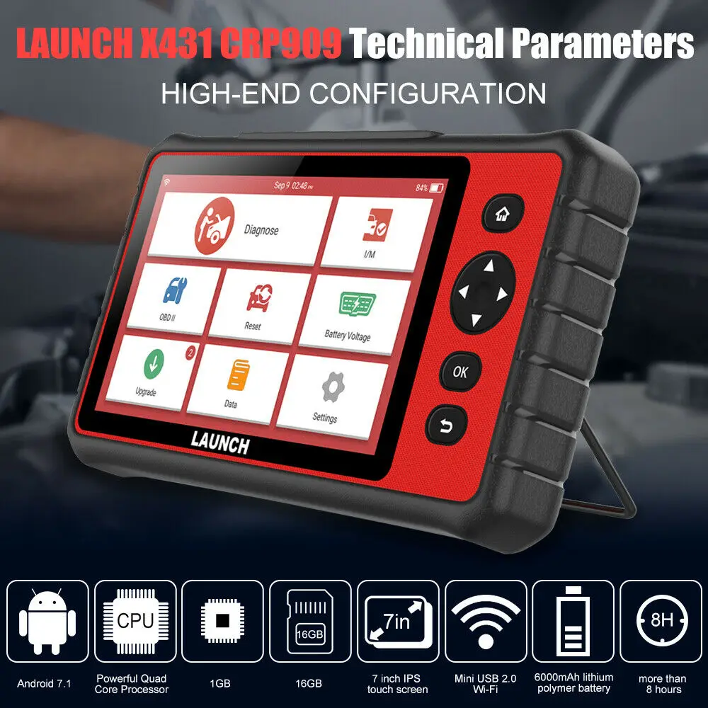 Автомобильный диагностический сканер LAUNCH CRP909 OBD2 Профессиональный OBD 2 подушек