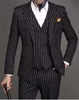 Новинка 2022, черный, Свадебный, белый, полосатый мужской костюм, мужской костюм с заостренным лацканом, приталенный Блейзер, мужской официальный деловой костюм, мужской костюм