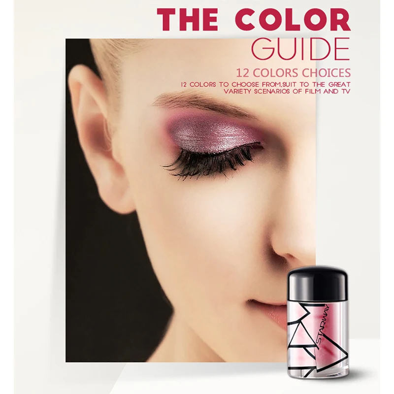 STARWAY блестящие тени для век 6 набор кистей макияжа порошок Стразы салон глаз