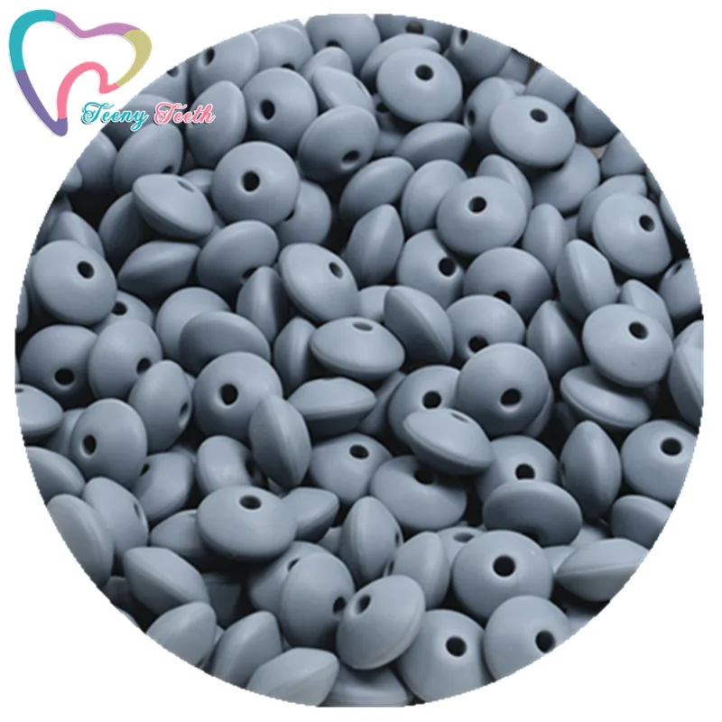 Dim Gray Teeny Teeth 20 шт. Силиконовые Прорезыватели для зубов Abacus бусины в форме чечевицы DIY цепочка для прорезывания зубов красочные чечевицы Силиконовые Прорезыватели блюдца свободные бусины - Цвет: Dim Gray
