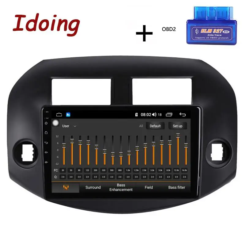 Standard with OBD Idoing 10," 4G+ 64G 2.5D ips Восьмиядерный 1 Din автомобильный Радио Android 8,1 мультимедийный плеер подходит для Toyota RAV 4 2007-2011 gps навигация 3g - Цвет: Standard with OBD