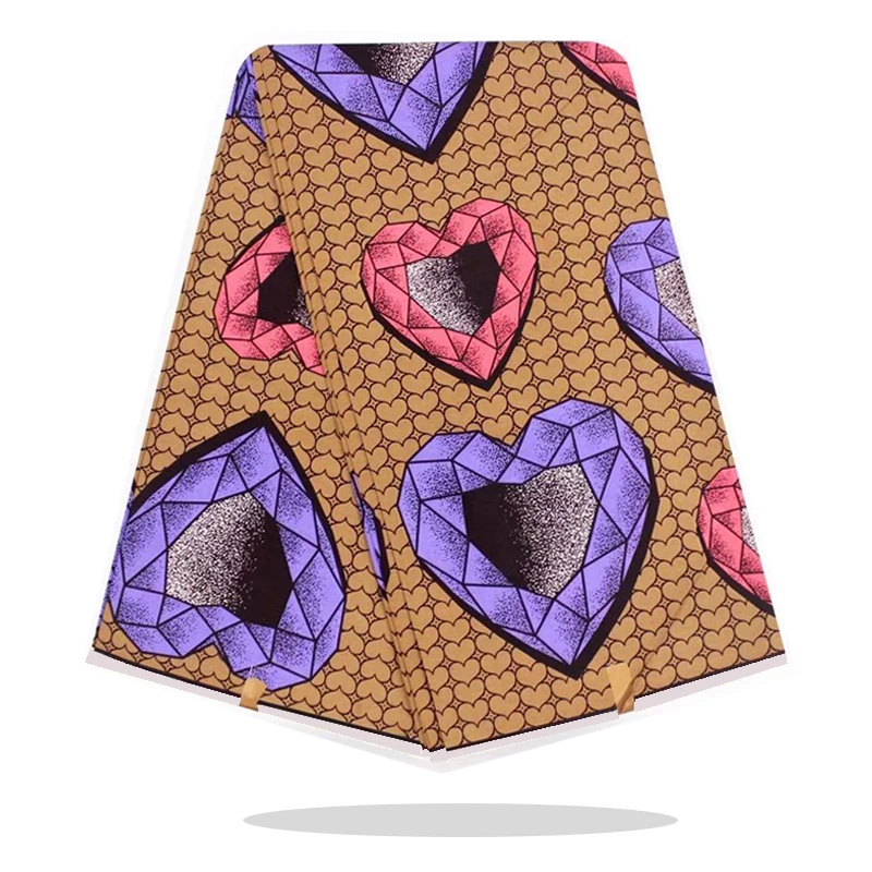 

Ankara Style Wax Print Cotton Fabric 100%Real Breathable Veritable African Wax Block Print Fabric By The Yards For Dress RV10-12