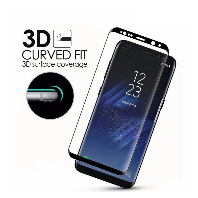 9H 3D полное покрытие закаленное стекло для Samsung Galaxy S6 S7 Edge S8 Plus Note 8 G950 G955 чехол