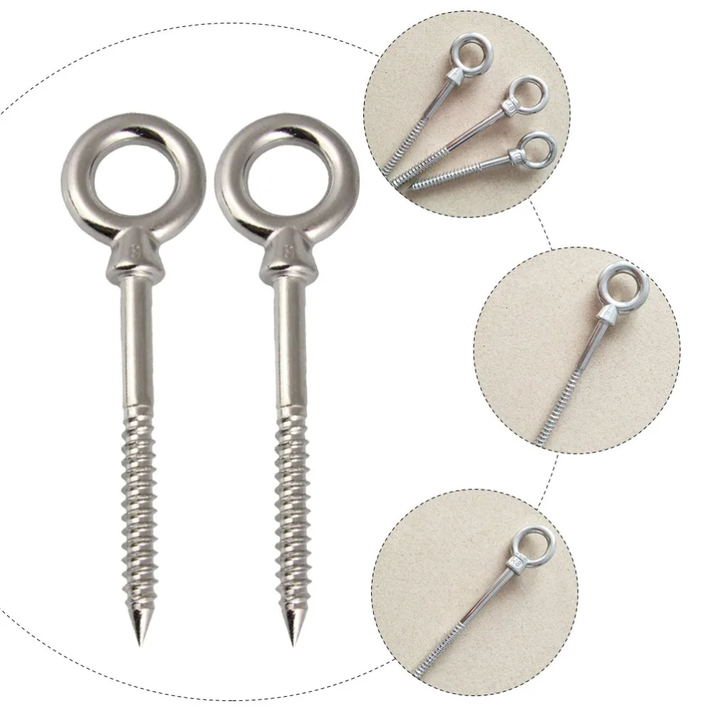 

4pcs Hammock Hanging Kit Stainless Steel Heavy Duty Swing Hangers Eye Hooks