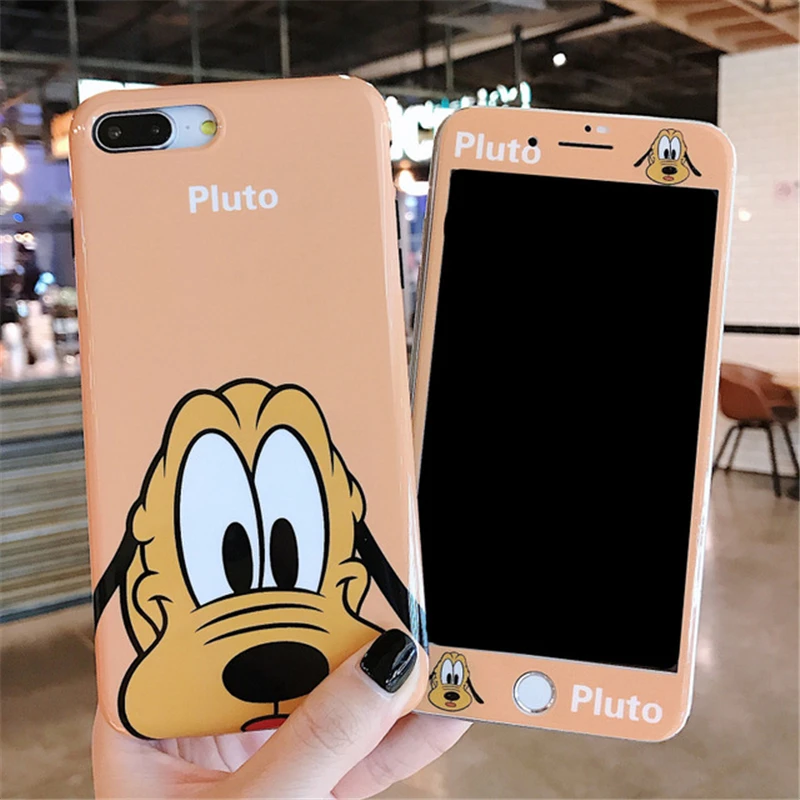 360 Full Cover Mouse Women Silicone Phone Case + Glass for IPhone 7 8 Cartoon Cute Shell IPhone7 IPhone8 I7 I8 Cases |