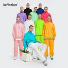 Спортивный костюм унисекс, Толстовка Оверсайз с высоким воротом, уличная одежда, комплект из двух предметов