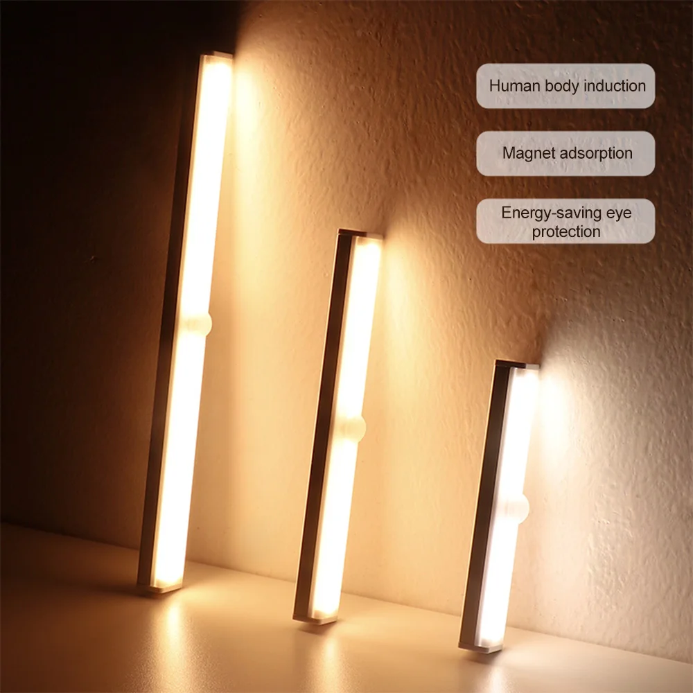 

LED Night Light Motion Sensor Wireless USB Rechargeable Night Lamp Switchable Light For Bedroom Kitchen Cabinet Wardrobe Lamp