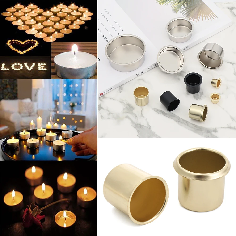 

DIY Metal Candle Cups Tapered Wax Making Candles Candle Craft for Home, Party Event,Weddings &Valentine's Day Decoration