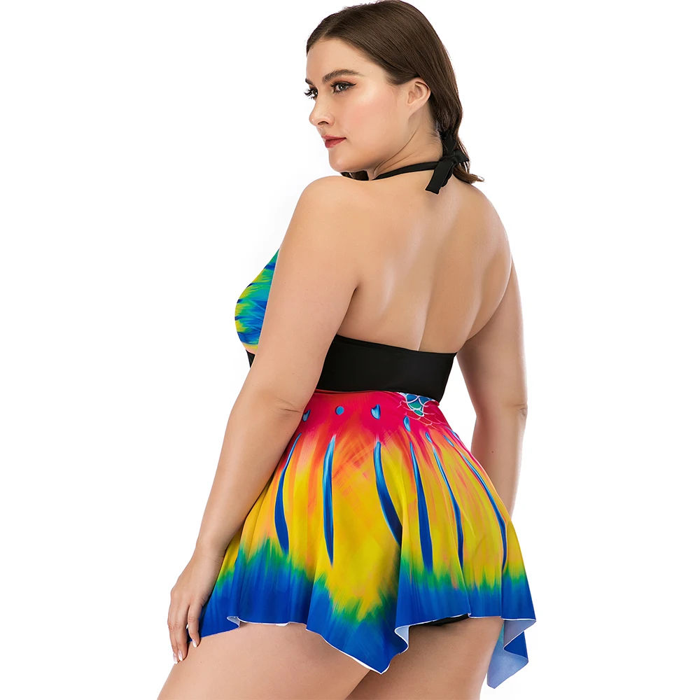 2021new Sexy 2pcs Large Size Women High Waist Bikini Swimsuit Colorful Butterfly Bikini Women Fashion Underwear Beach Dresses