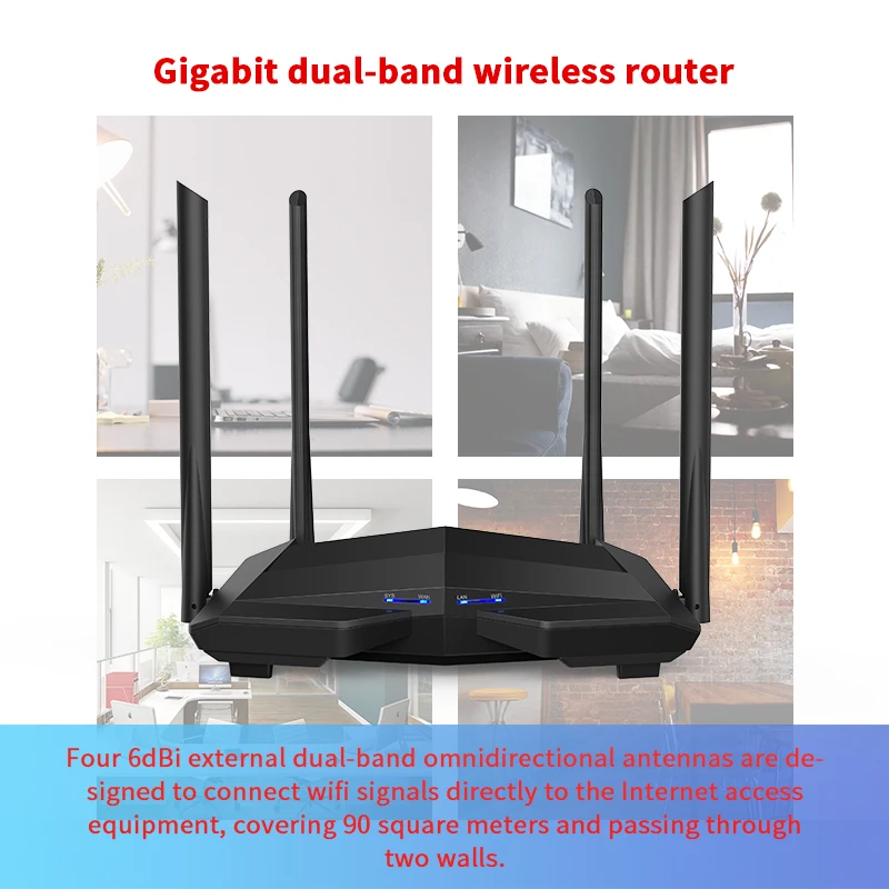 GLVISION GLAC10 AC1200M Беспроводной Wi-Fi маршрутизатор с 2 4 ГГц/5 0 ГГц высокий коэффициент