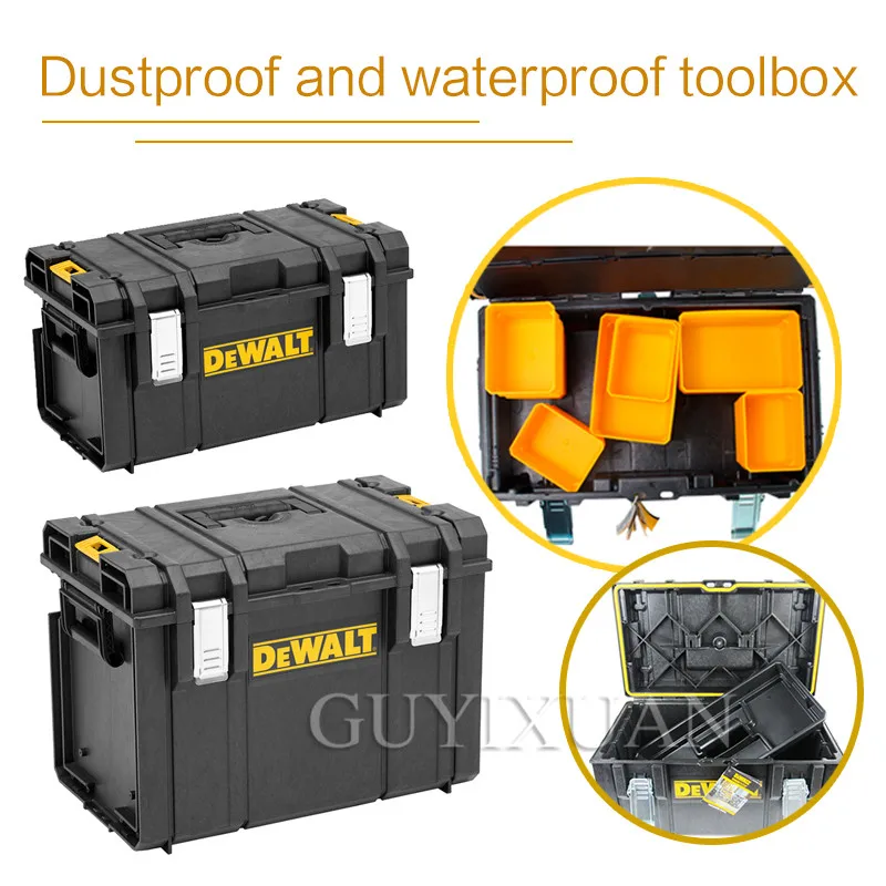 Multi-purpose toolbox waterproof and dustproof heavy-duty portable plastic box DS150/300/400 ochre series toolbox