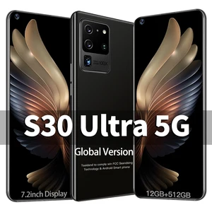 s30 ultra mobile phones 7 2 inch 4g 5g network octa core rom andorid 10 0 smartphones global version 12gb ram 512gb free global shipping