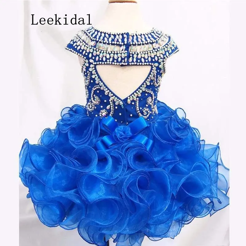 Реальные фотографии Ярко-синее блестящее платье с бусинами и кристаллами для