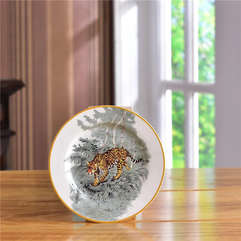Роскошные декоративные тарелки с изображением лесных животных фарфоровая