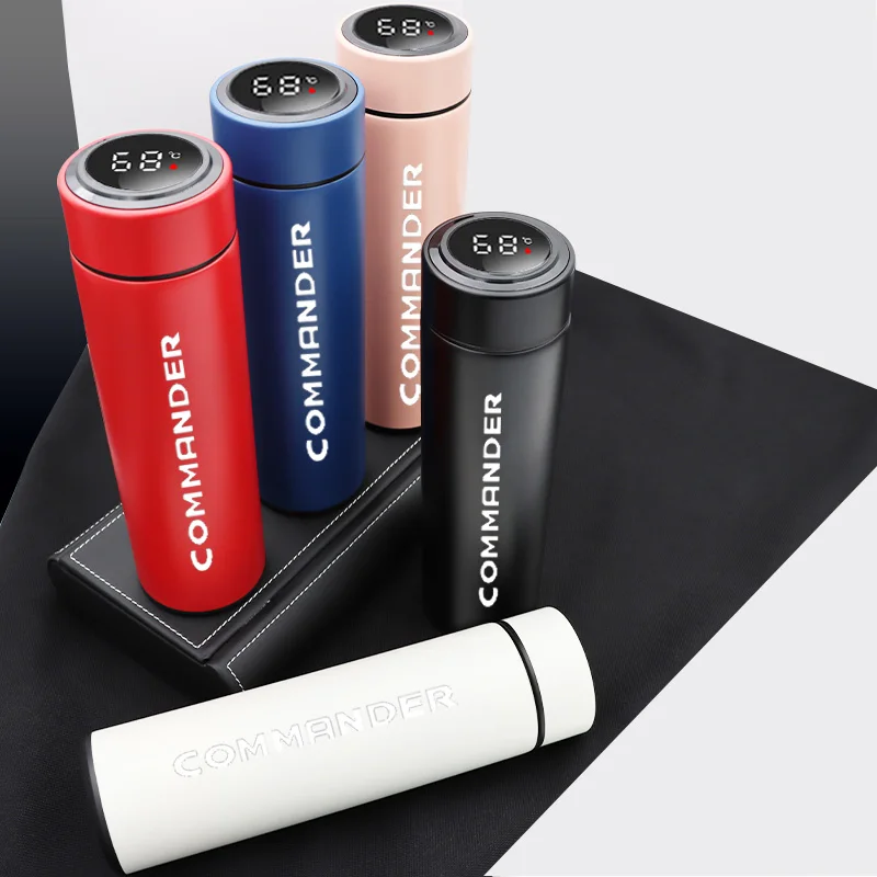 

500ml Car Thermos Cup Intelligent Vacuum Flask Temperature Display Smart Water Bottle For Jeep Commander Auto Accessories