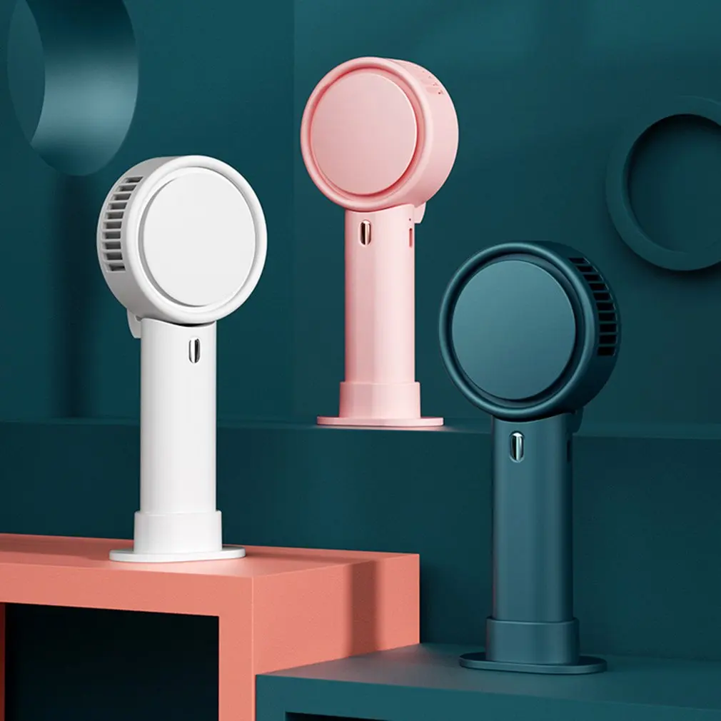 

Handheld Mini Fan USB Desk Fan Personal Portable Leafless Table Fan USB Rechargeable Cooling Fan For Travel Office Household
