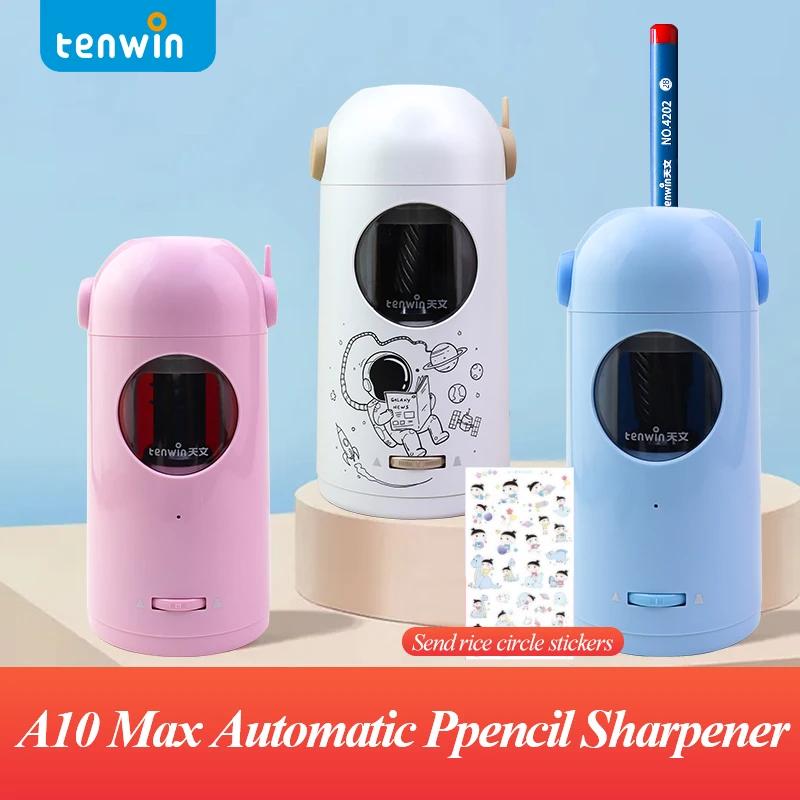Tenwin A10 Max Automatic Pencil Sharpener Type-C Interface Electric Sharpener Pencils are Available Office Student Stationery