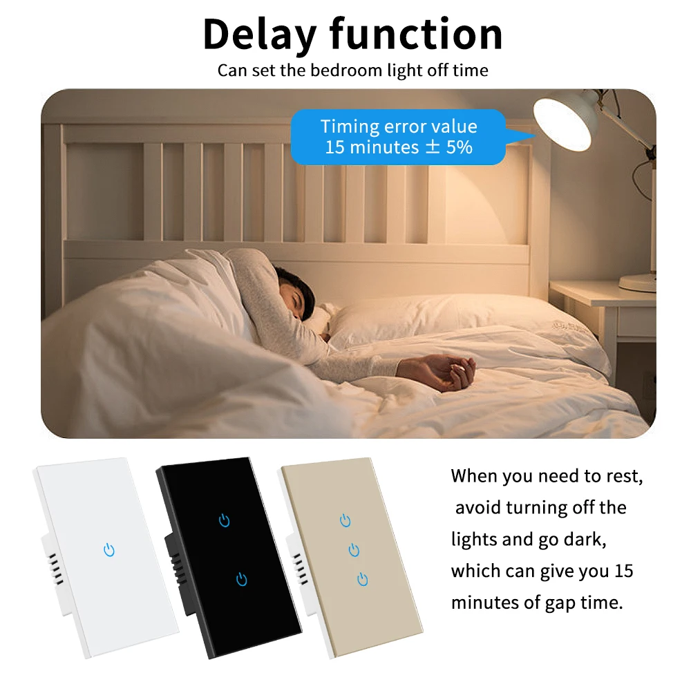 Выключатель света UBARO панель из закаленного хрусталя США синхронизация 15 минут