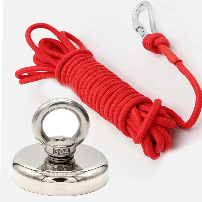 Супермощный неодимовый магнит D60 постоянный рыболовный с веревкой 10 м основа из