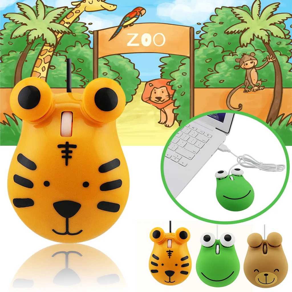 

Wired Mouse Cute Cartoon Animal Mouse Backlit Mouse 3 Buttons 1600 DPI USB Chargeable Professional Gaming Mice For PC Laptop