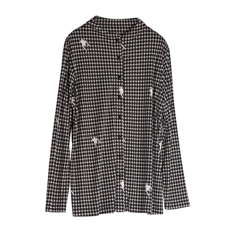 

High Grade 100% Mulberry Silk Silk Long Sleeve Shirt Women's Printed Cardigan Stand Collar Bottoming Shirt Women's Top