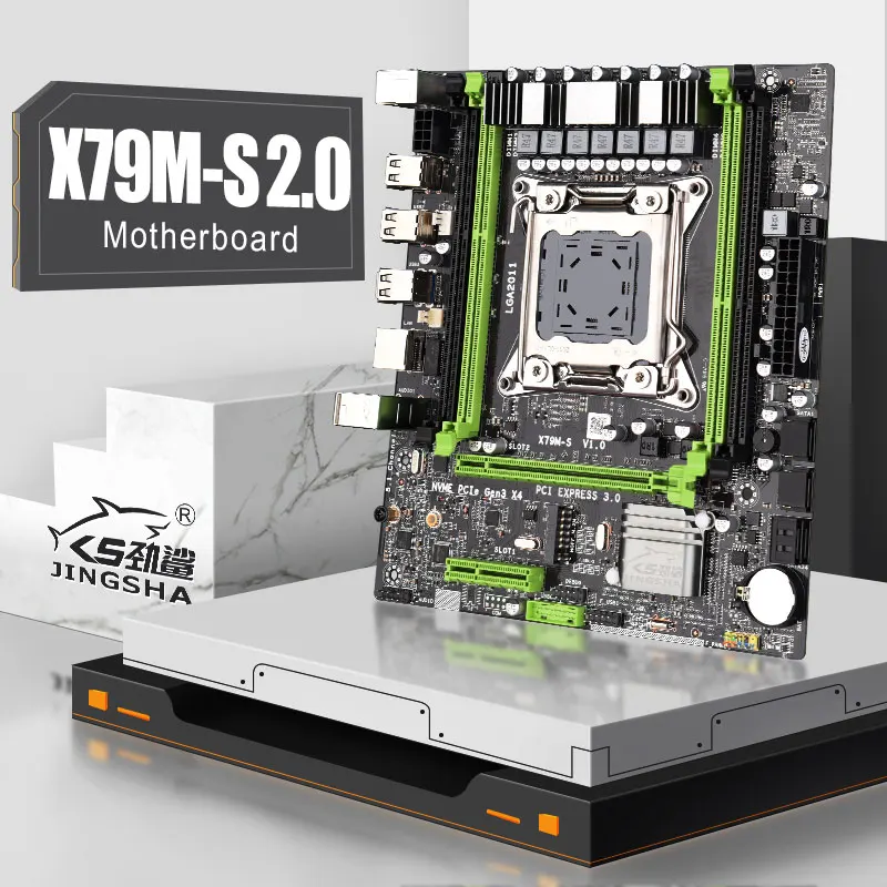 JINGSHA M ATX X79M материнская плата Lga 2011 USB2.0 разъем Dual Каналы с 1 * PCI E 16X 4 DDR3 NVME M.2 SSD ECC REG