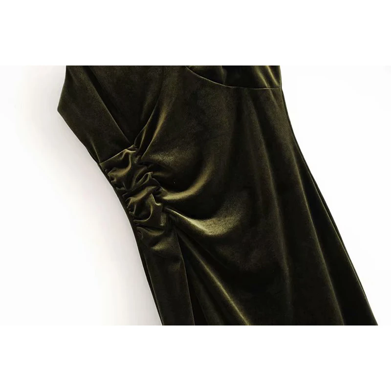 Женское винтажное сексуальное вельветовое платье на бретельках 2019 модные