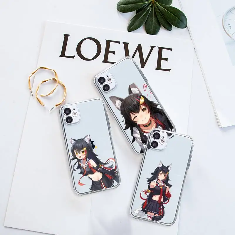 

ookami mio hololive fox girl Phone Case Transparent soft For iphone 12 11 13 7 8 6 s plus x xs xr pro max mini