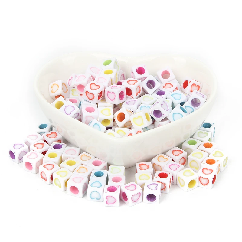 200 шт. акриловые бусины в форме сердца 6 х6 мм | Украшения и аксессуары