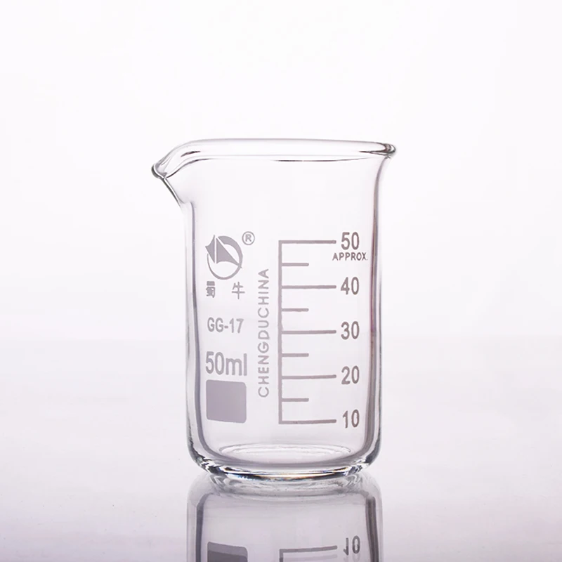5pcs Beaker in tall form,Capacity 50ml,Outer diameter=40mm,Height=69mm,Laboratory beaker