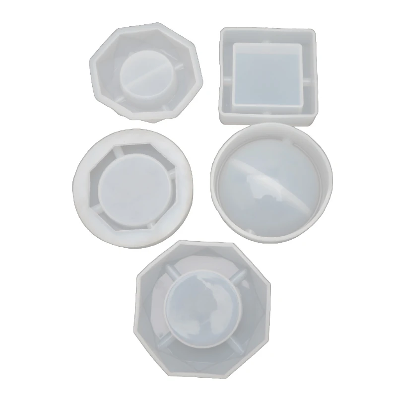 

5 Shapes Ashtray Resin Silicone Mold Heart Round Ashtray Resin Casting Molds Kit Dropshipping