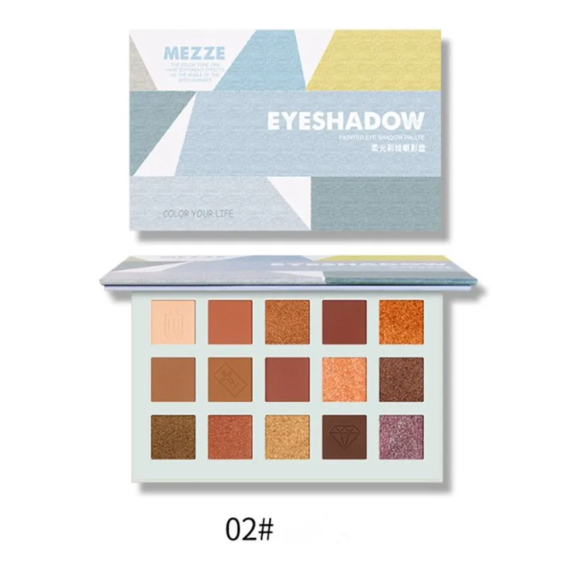 15 цветов телесного цвета сияющие блестящие тени для век Палитра мерцающие