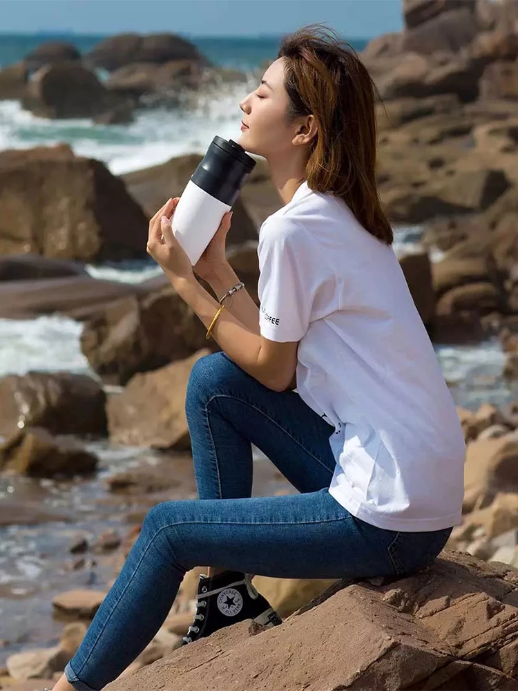 Xiaomi Lavida Mini Electric Grinding Coffee Cup 427ml Kitchen Grinder Double layer filter Bean Grind Cafe | Бытовая техника