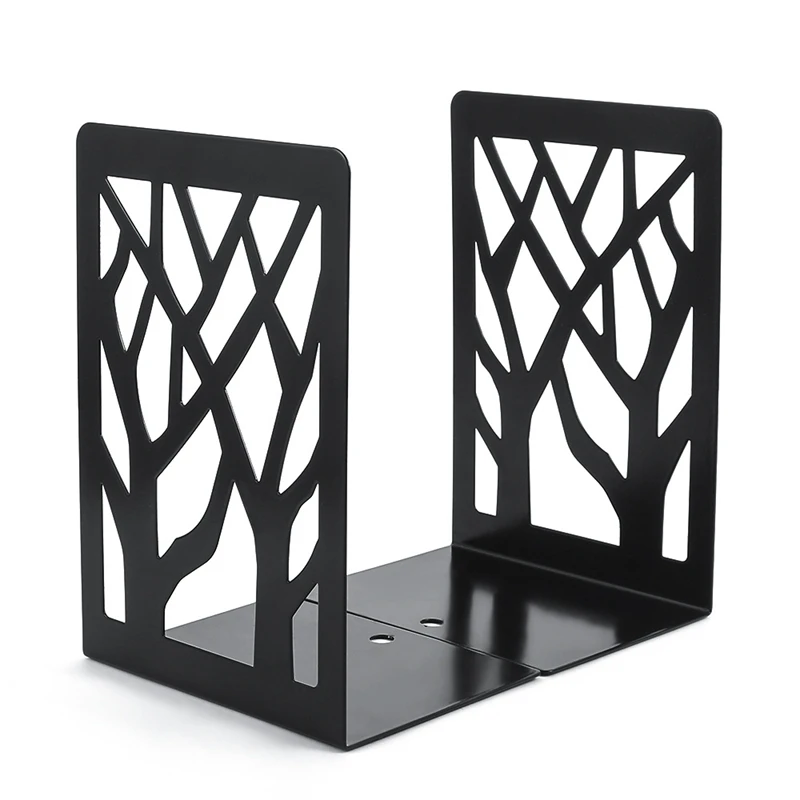 

Book Ends for Heavy Books,Book Shelf Holder Home Decorative, Metal Bookends Black 1 Pair,Bookend Supports, Book Stoppers