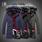 Зимняя мужская куртка, брендовая одежда, модные повседневные тонкие толстые теплые мужские пальто, парки с меховым капюшоном, длинные пальто, мужская одежда