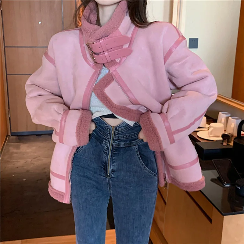 

Kawaii Clothes Winter Tops Winter Clothes Women2020 Turtleneck Cropped Cardigan Pink Turtleneck