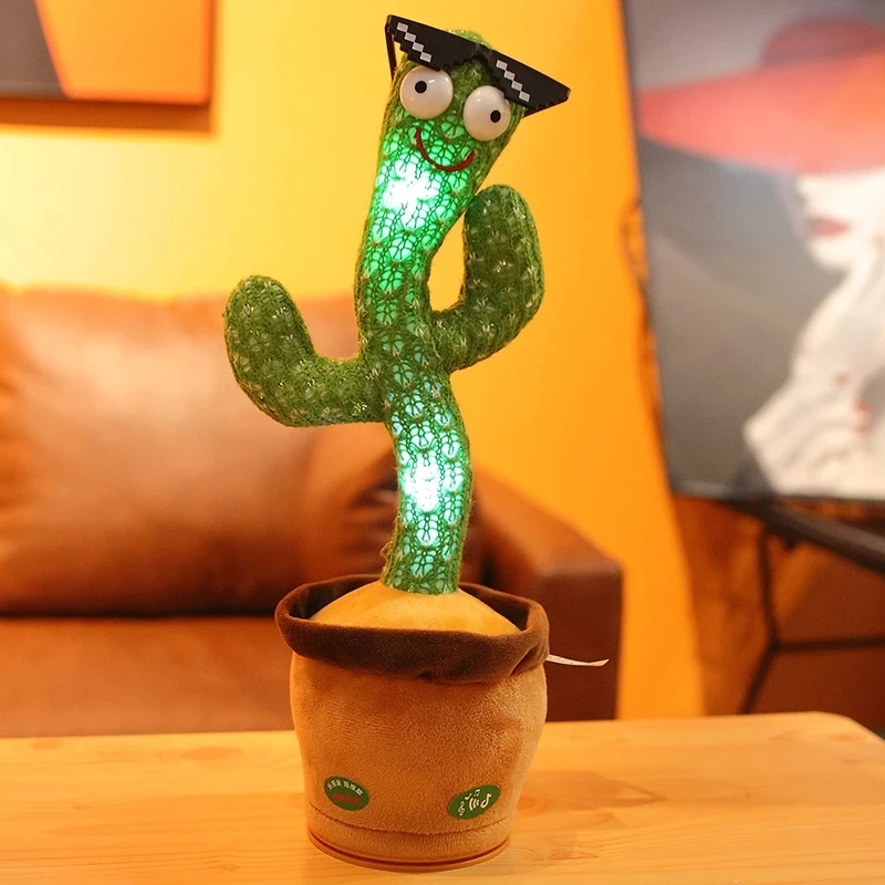 Dancing Cactus Electron Plush Toy Soft Plush Doll Babies Cactus That Can Sing And Dance Voice Interactive Bled Stark Toy For Kid