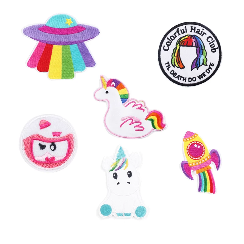 Новое поступление пластырей для одежды с железным мультяшным единорогом стикер