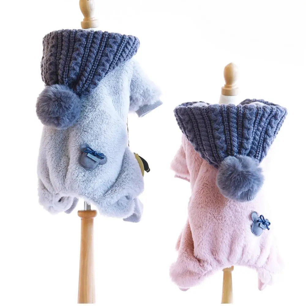 2019 Одежда для собак худи зимняя одежда щенков комбинезоны хлопковая спортивная