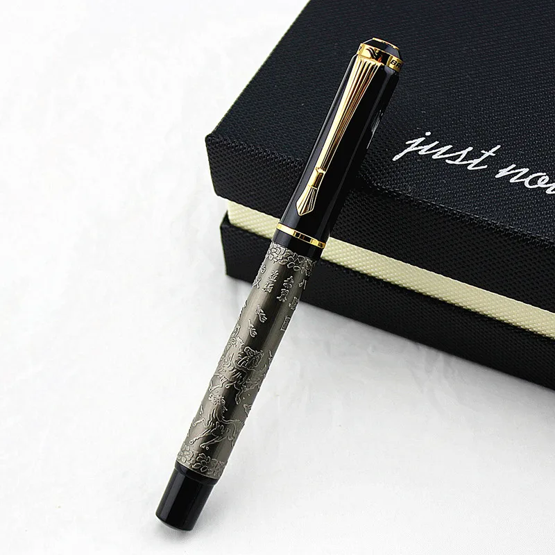 Шариковая ручка Baoer в китайском стиле с золотым зажимом металлическая роллер