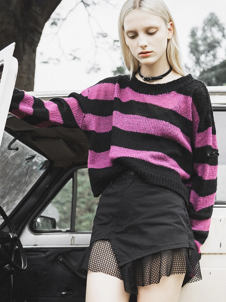 Женская Асимметричная юбка в стиле панк-рейва черная тонкая сетчатая на бедрах