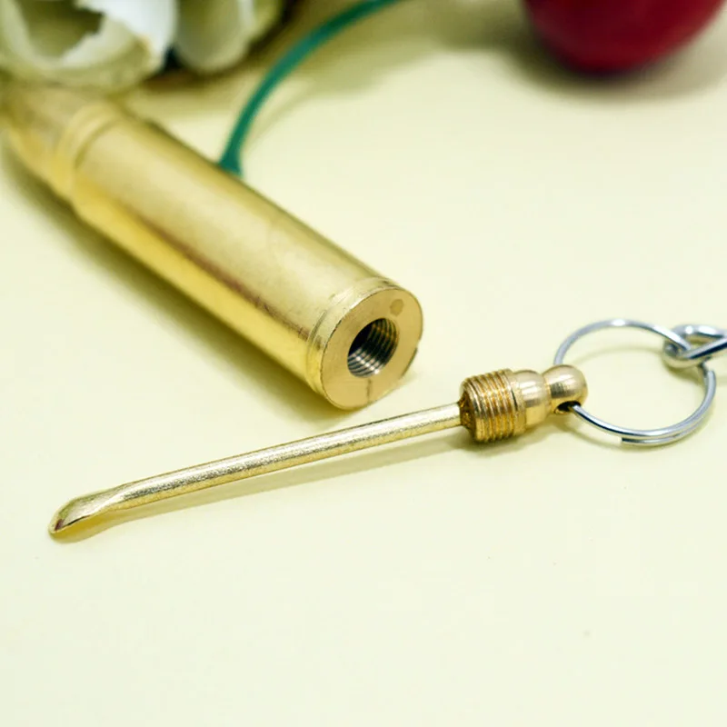 

New Portable Bullet Keychain Shape Earpick Ear Pick Spoon Keychain Couple Lovers Keyring Unisex Home Storage Key Decoration