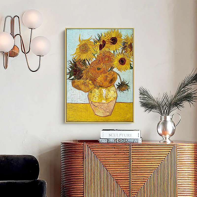 Картина на холсте Ван Гога и цветы украшение для гостиной всемирно известный