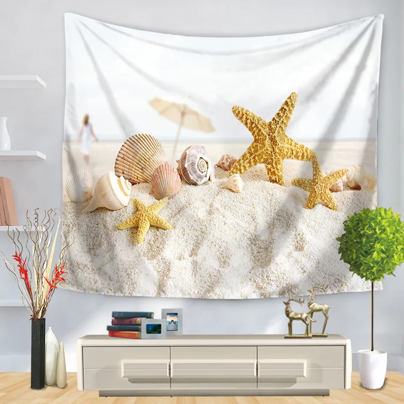 Морская звезда ракушки настенный гобелен морской принт для дома декоративная