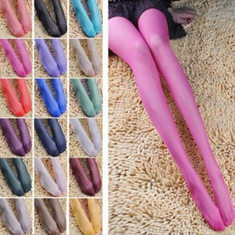 12 Colors Women Lady Summer Sexy Candy Color Thin Tights Solid Pantyhose Fashion Elastic Long Stockings Hosiery